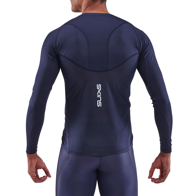 Buy SKINS Mens Series-3 Long Sleeve Top Navy Blue