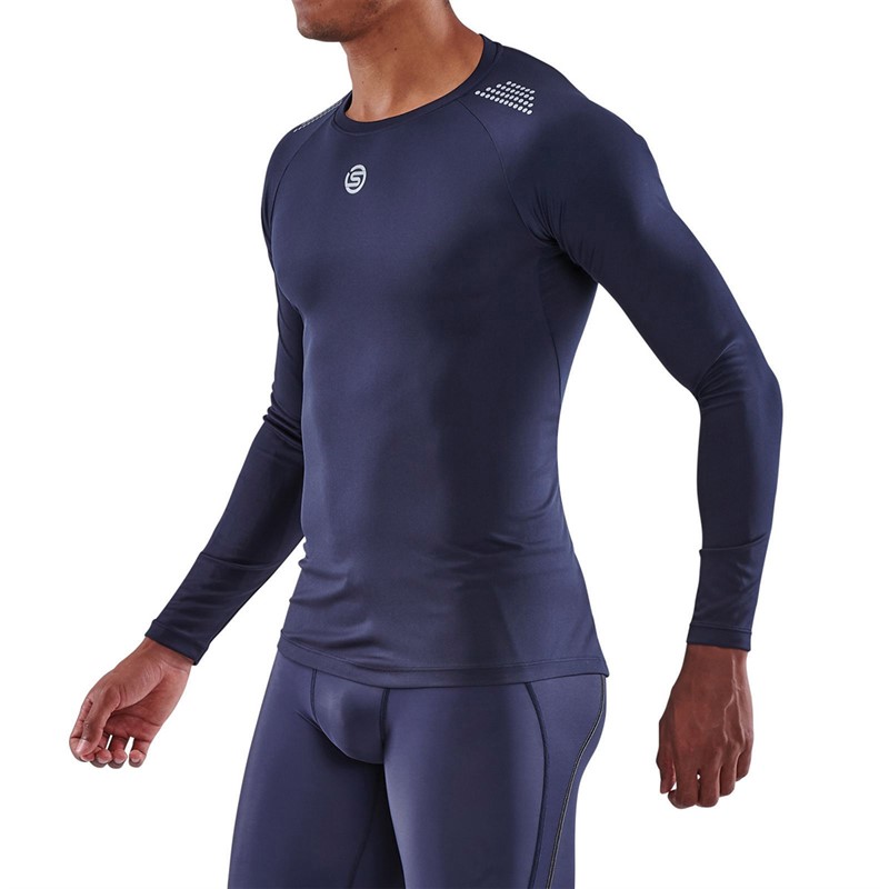 Buy SKINS Mens Series-3 Long Sleeve Top Navy Blue