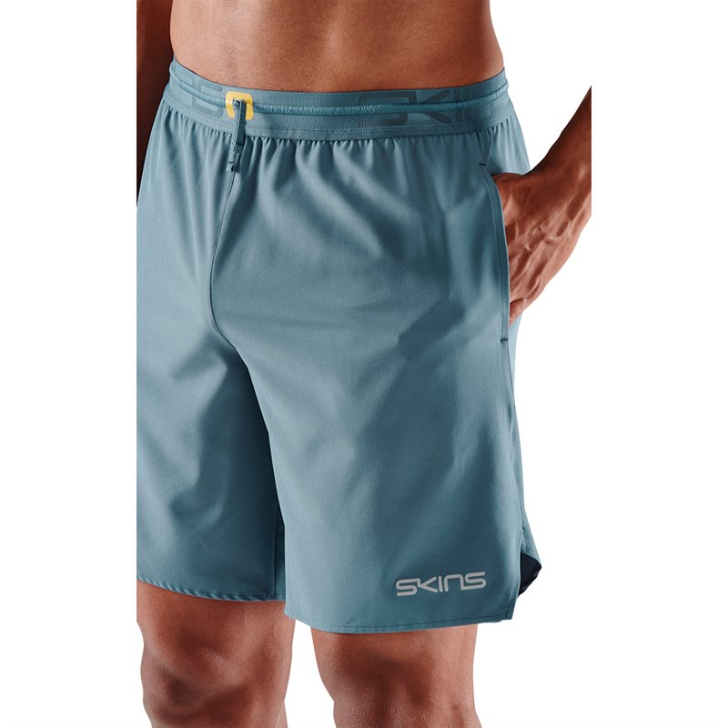 SKINS Mens Series-3 X-Fit Shorts Blue Grey