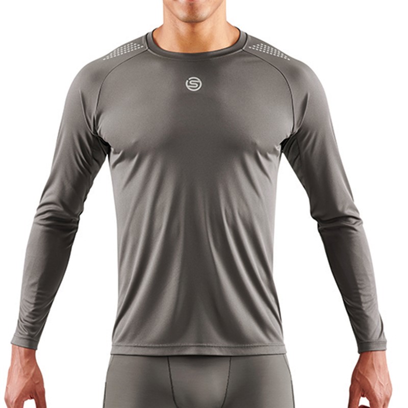 SKINS Mens Series-3 Long Sleeve Top Charcoal