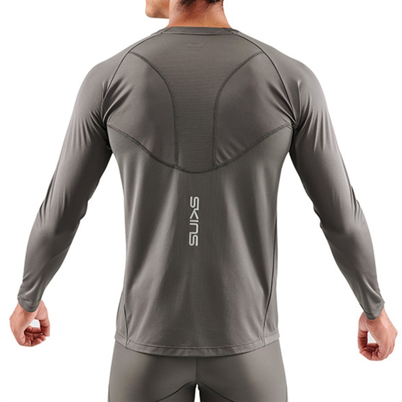 SKINS Mens Series-3 Long Sleeve Top Charcoal