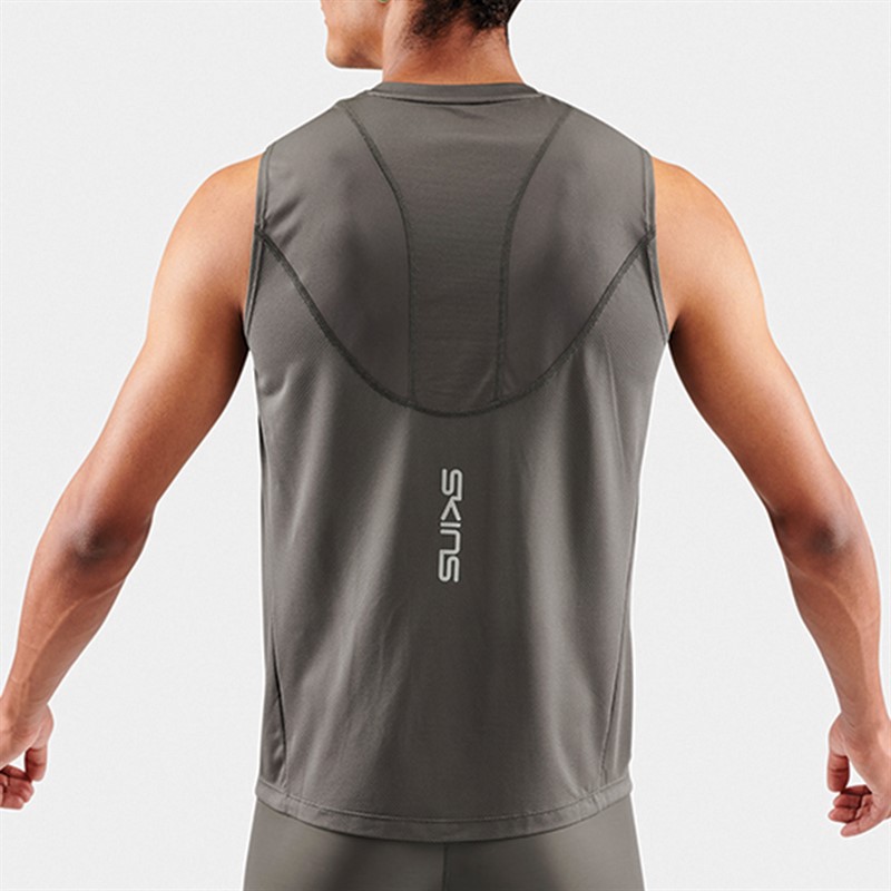 SKINS Mens Series-3 Tank Top Charcoal