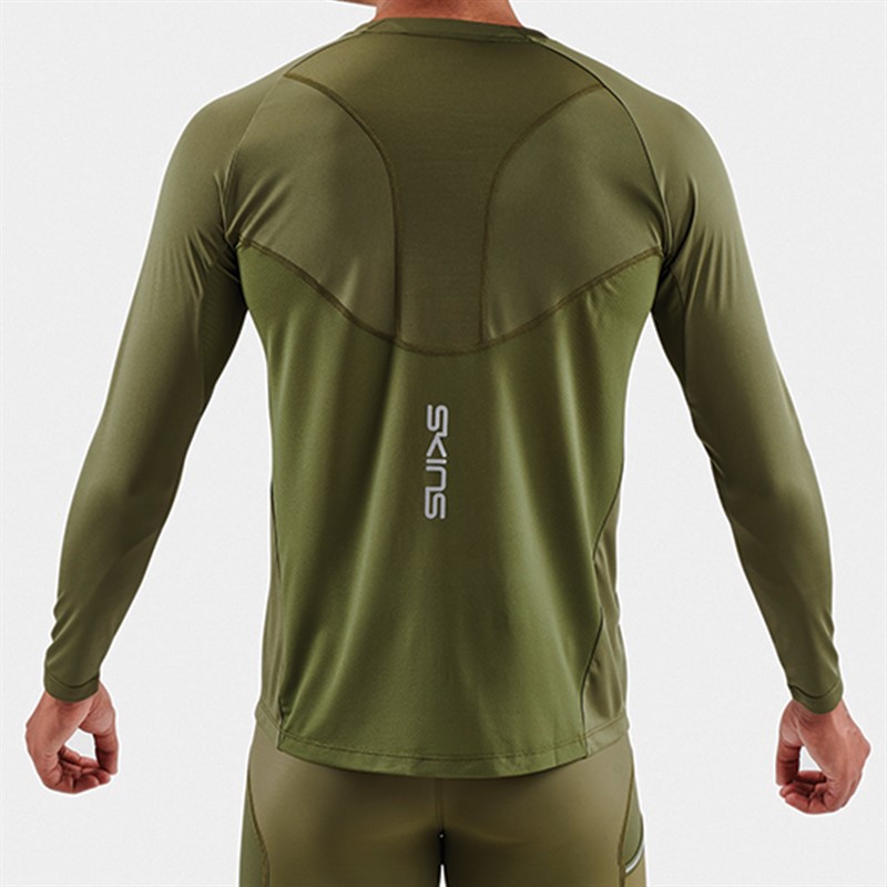 SKINS Mens Series-3 Long Sleeve Top Khaki