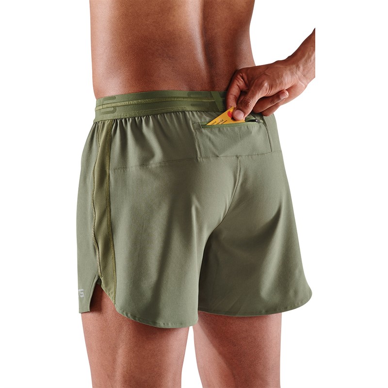 Buy SKINS Mens Series-3 Run Shorts Khaki