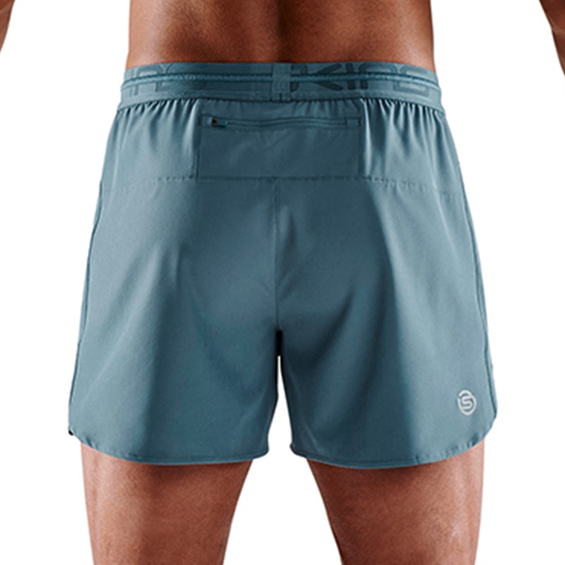 SKINS Mens Series-3 Run Shorts Blue Grey
