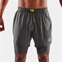 SKINS Mens Series-3 Compression Superpose 2 In 1 Half Tight Shorts Charcoal
