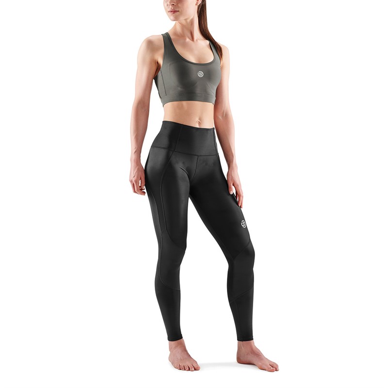 SKINS Womens Series-3 Medium Impact Active Bra Charcoal