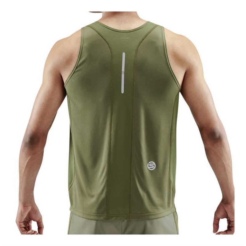 SKINS Mens Series-3 Running Vest Khaki