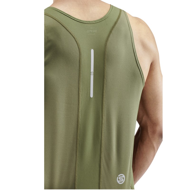 SKINS Mens Series-3 Running Vest Khaki