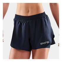 SKINS Womens Series-3 X-Fit 2-In-1 Shorts Navy Blue