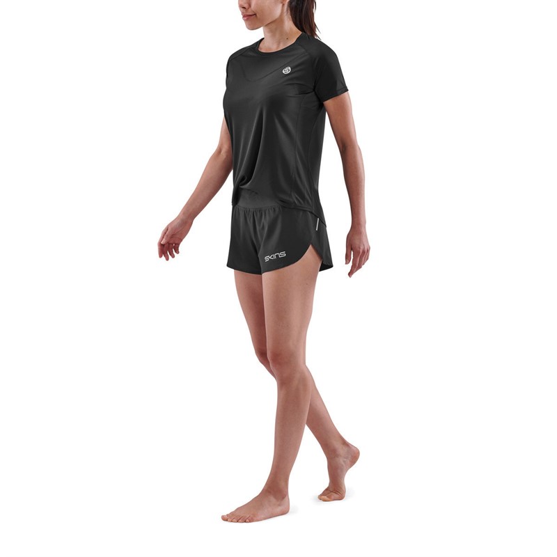 SKINS Womens Series-3 Short Sleeve Top Black