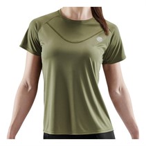 SKINS Womens Series-3 Short Sleeve Top Khaki