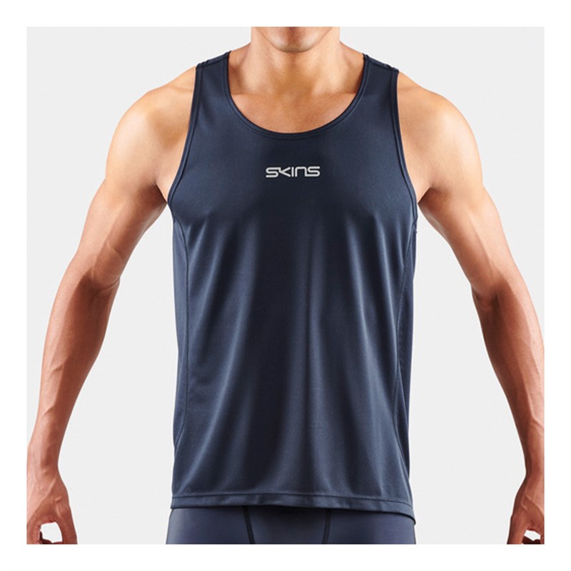 SKINS Mens Series-3 Running Vest Navy Blue