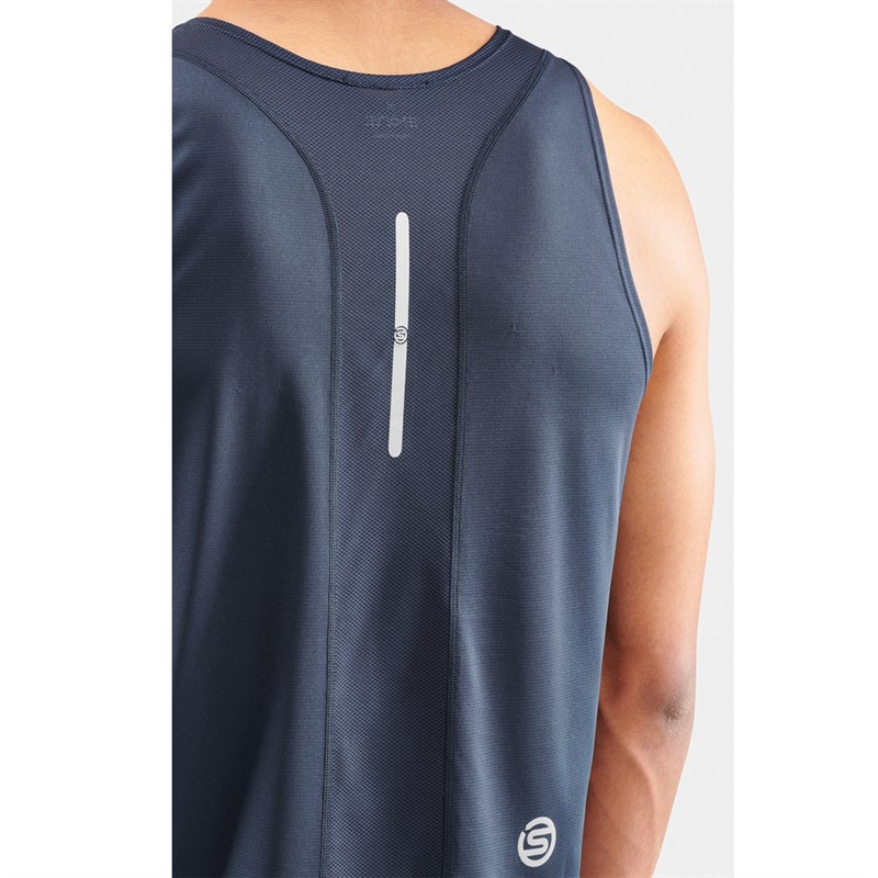 SKINS Mens Series-3 Running Vest Navy Blue