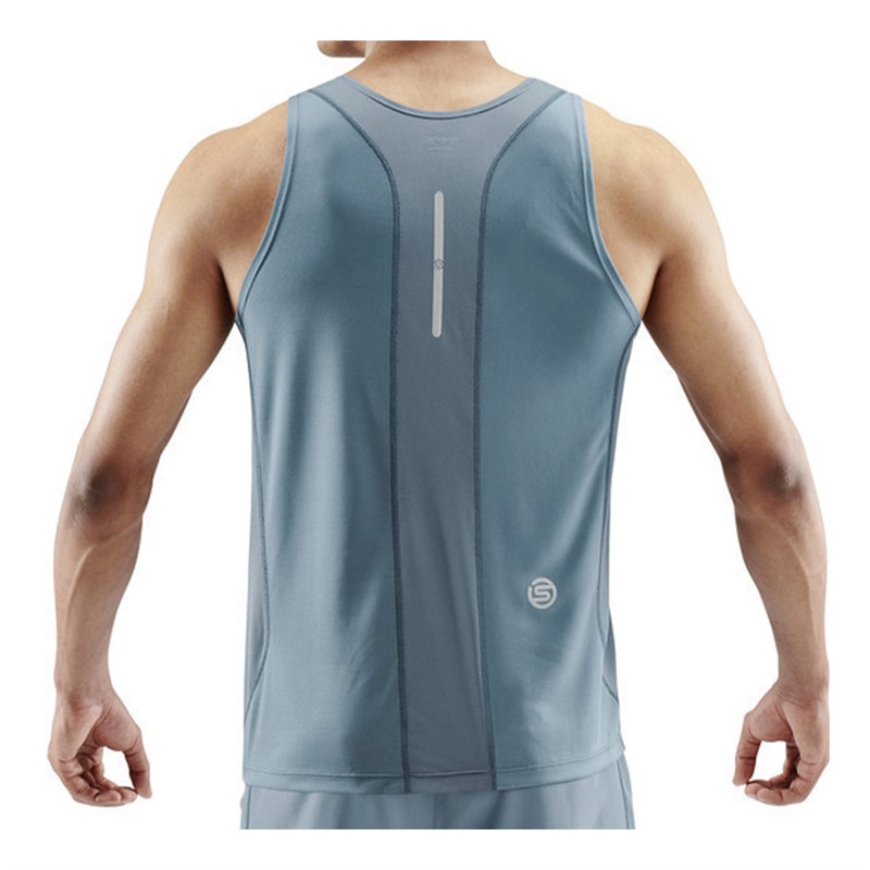 SKINS Mens Series-3 Running Vest Blue/Grey