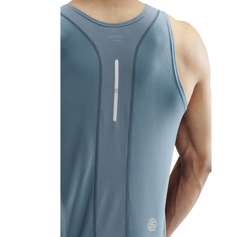 SKINS Mens Series-3 Running Vest Blue/Grey