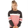SKECHERS Kids Camilla Crew Fleece Sweat Black/Pink