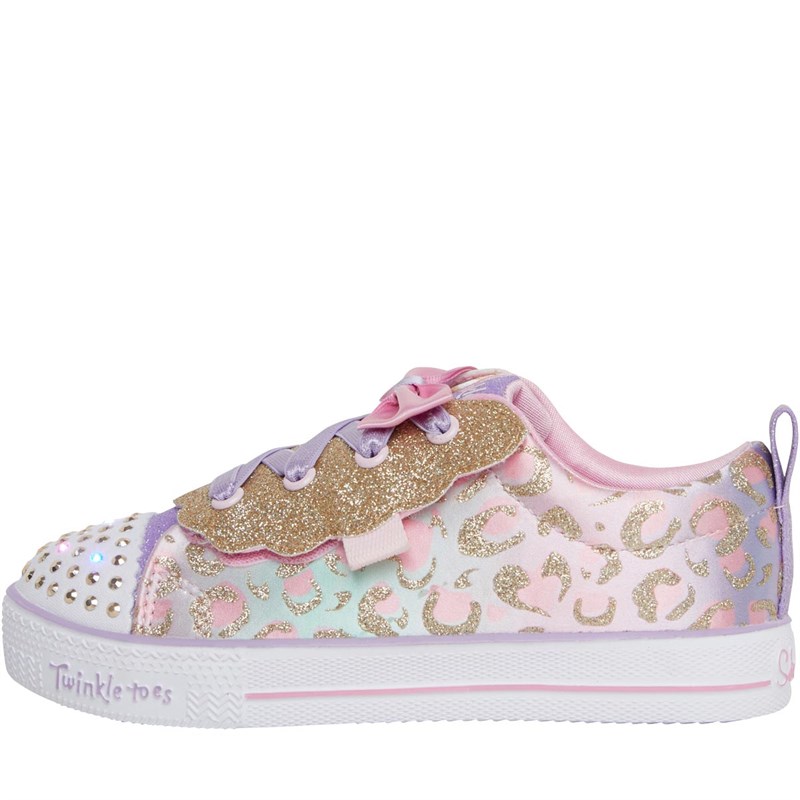 Buy SKECHERS Twinkle Light Up Shoes Shuffle Trainers Pink