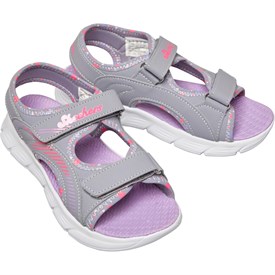 skechers sandals kids grey