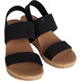 SKECHERS Womens Beverlee Sheer Luck Wedge Sandals Black Engineered Knit Mesh