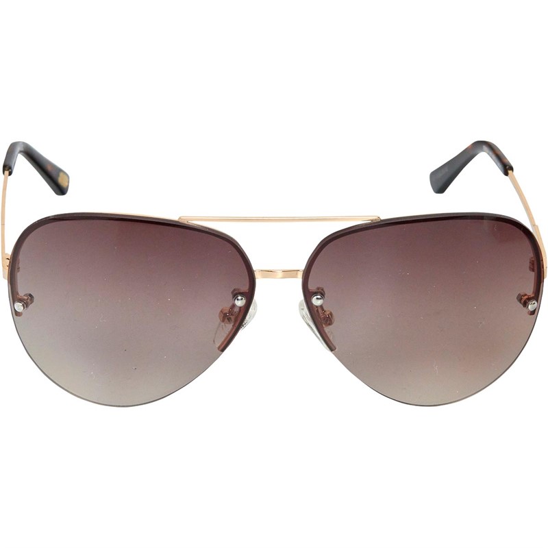 SKECHERS Womens Metal Sunglasses Gold/Gradient Brown