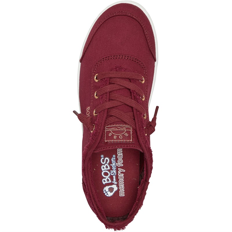 SKECHERS Womens Bobs B Cute Canvas Pumps Burgundy