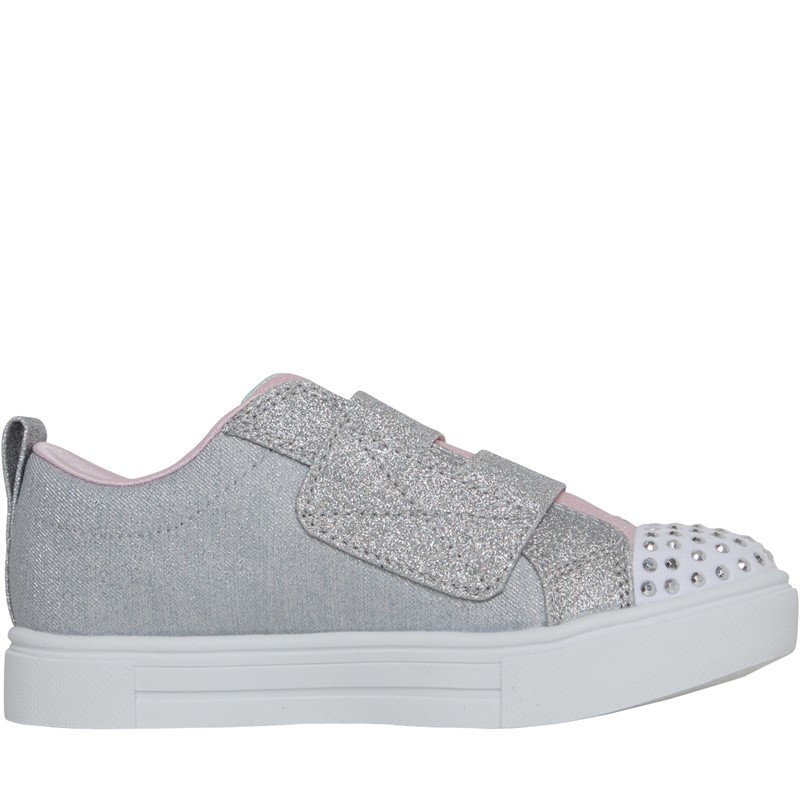 SKECHERS Infant Girls Twinkle Sparks Heather Trainers Grey/Silver