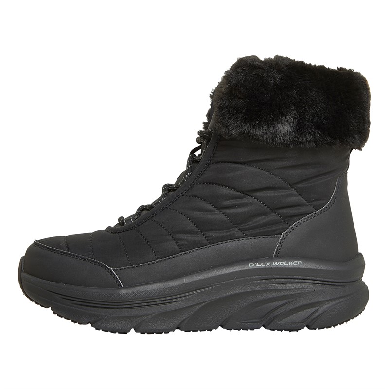 SKECHERS Womens D Lux Walker Winter Solstice Boots Black