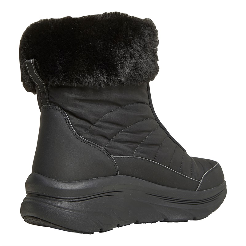 SKECHERS Womens D'Lux Walker Winter Solstice Boots Black