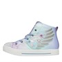 SKECHERS Girls Twinkle Sparks Shooting Star Light Up Hi-Top Trainers Light Blue Textile/Multi Trim