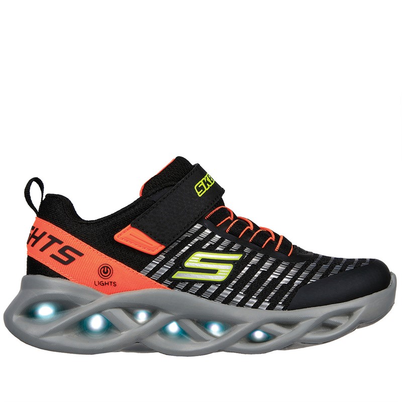 SKECHERS Drenge Twisty Brights Sneakers Sort/Orange