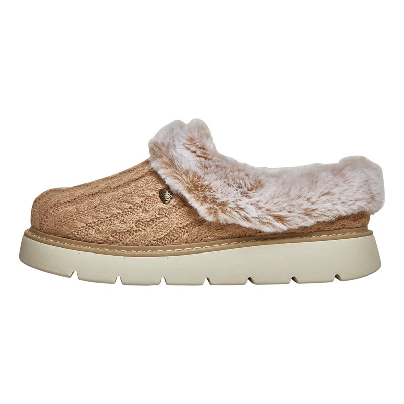 SKECHERS Womens Keepsakes Lite Warm Greetings Slippers Tan