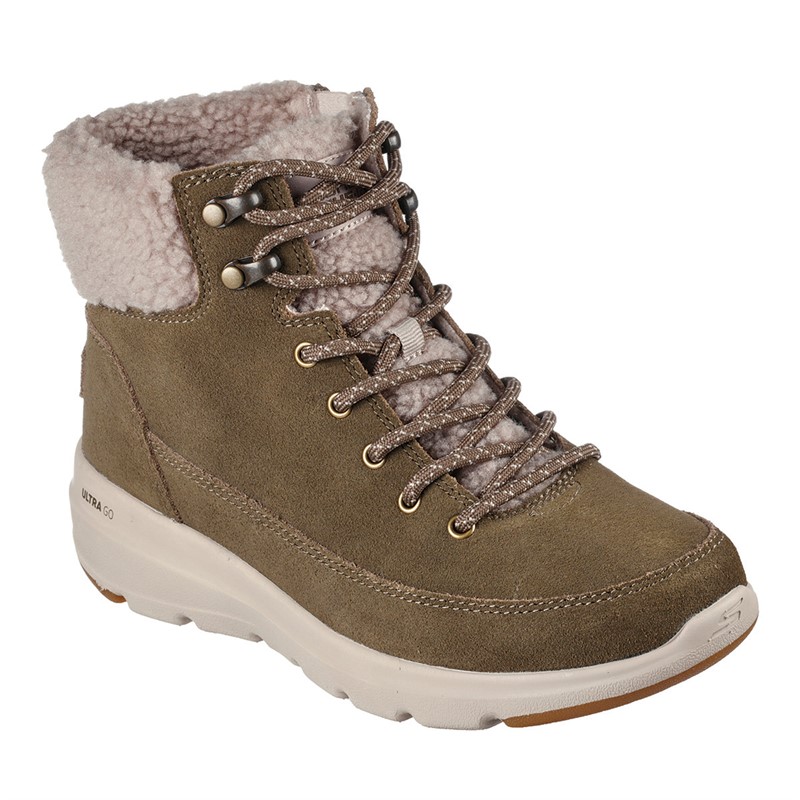 SKECHERS Damen Glacial Ultra Stiefel Oliv