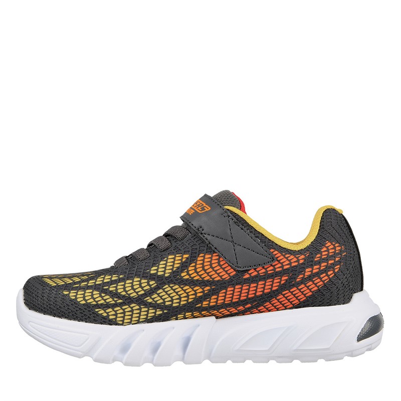 SKECHERS Junge Flex Glow Elite Vorlo Sneaker Anthrazit Mehrfarbig