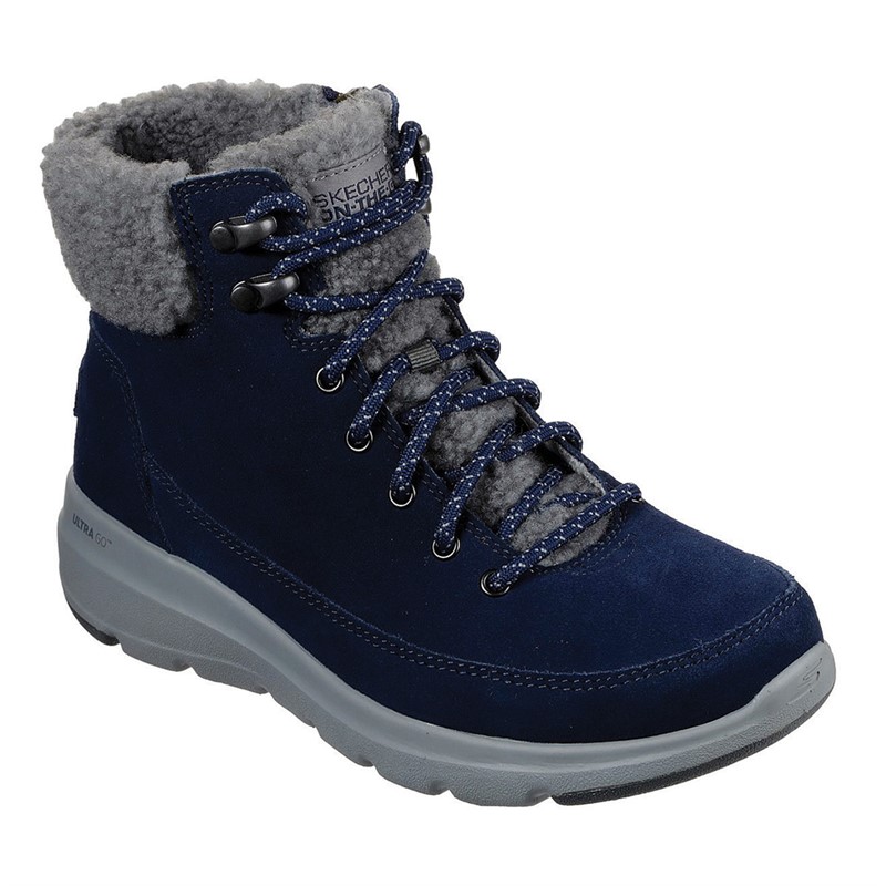 SKECHERS Bottes Femme Glacial Ultra Navy Gris