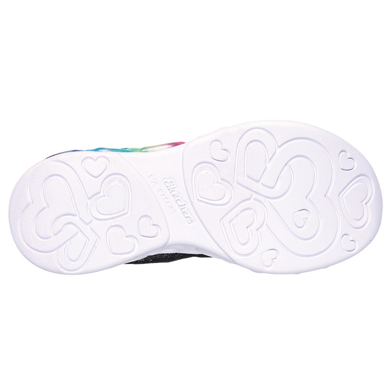 SKECHERS Basket Fille Infinie Coeur Lumières Noir Multicolore