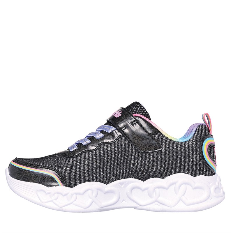 SKECHERS Basket Fille Infinie Coeur Lumières Noir Multicolore