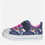 SKECHERS Infant Girls Twinkle Sparks Unicorn Sunshine Light Up Trainers Navy/Multi