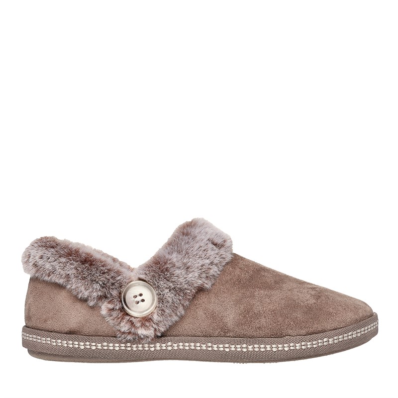 SKECHERS Damen Hausschuhe Dunkel Taupe