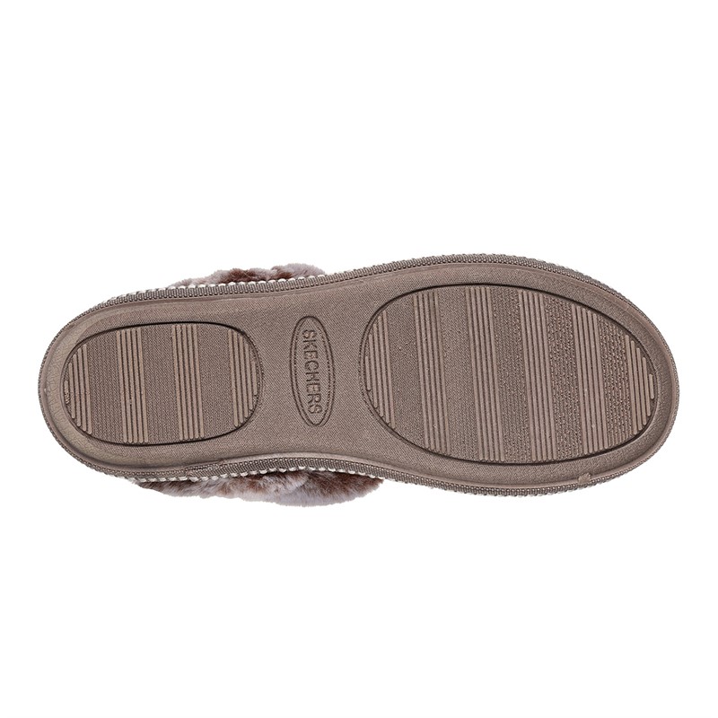 SKECHERS Damen Hausschuhe Dunkel Taupe