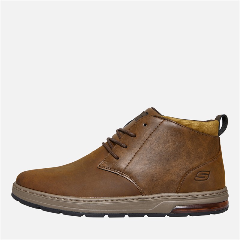 SKECHERS Mens Evenston Chukka Boots Dark Brown - Size 11