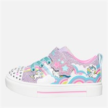 SKECHERS Infant Girls Twinkle Sparks Jumping Clouds Trainers Lavendar/Metallic