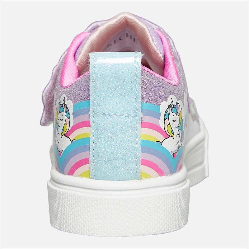 SKECHERS Infant Girls Twinkle Sparks Jumping Clouds Trainers Lavendar/Metallic