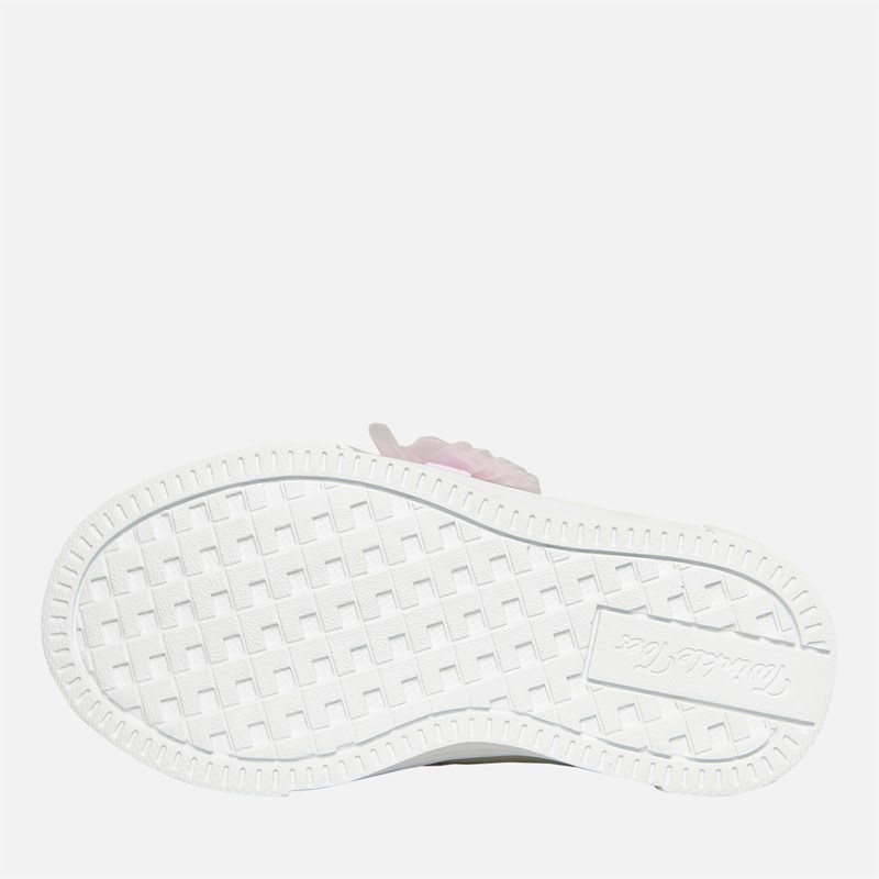 SKECHERS Girls Twinkle Sparks Glitter Gems Trainers White/Pink