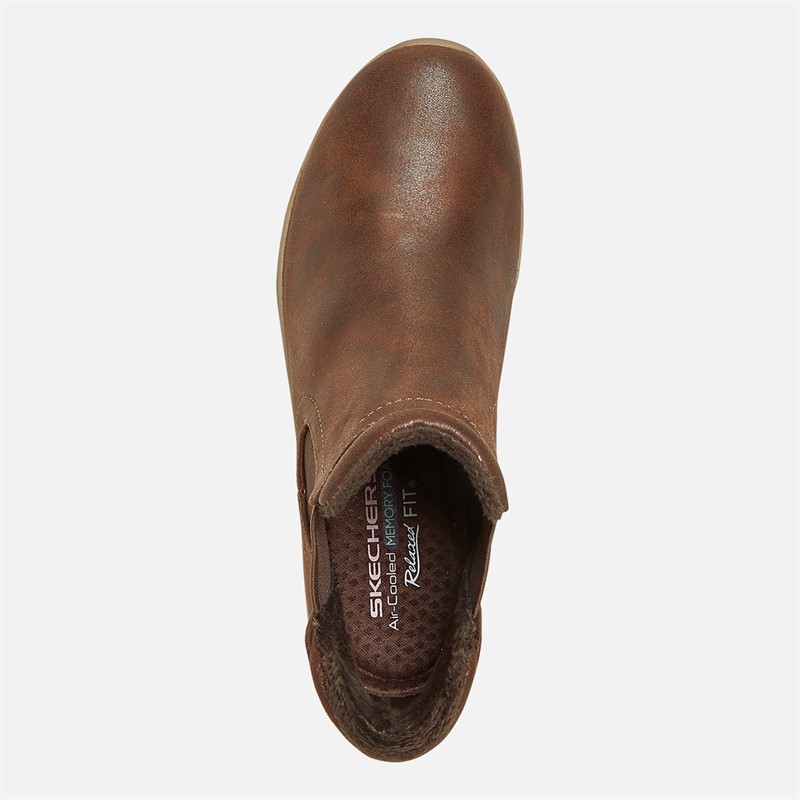 SKECHERS Womens Reggae Fest 2.0 New Yorker Chelsea Boots Chocolate