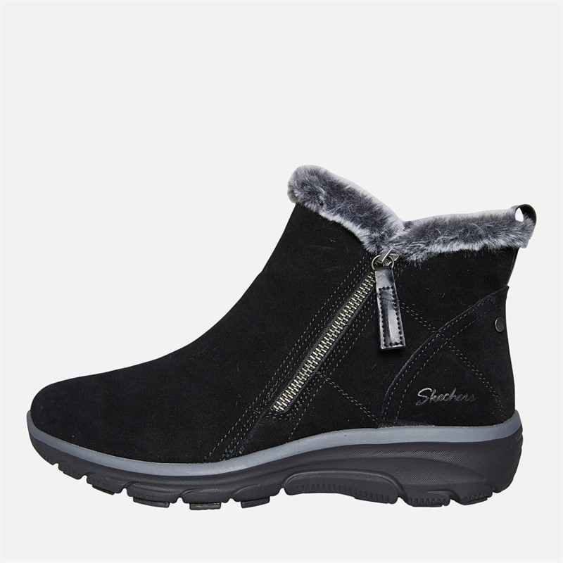 SKECHERS Womens Easy Going High Zip Boots Black - Size 4