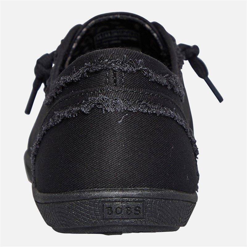 SKECHERS Womens Bobs B Cute Extra Wide Fit Canvas Shoes Black Mono