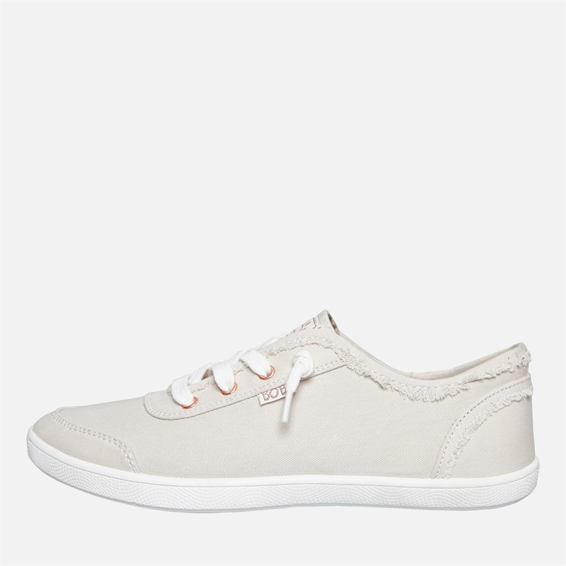 SKECHERS Womens Bobs B Cute Extra Wide Fit Canvas Shoes Natural
