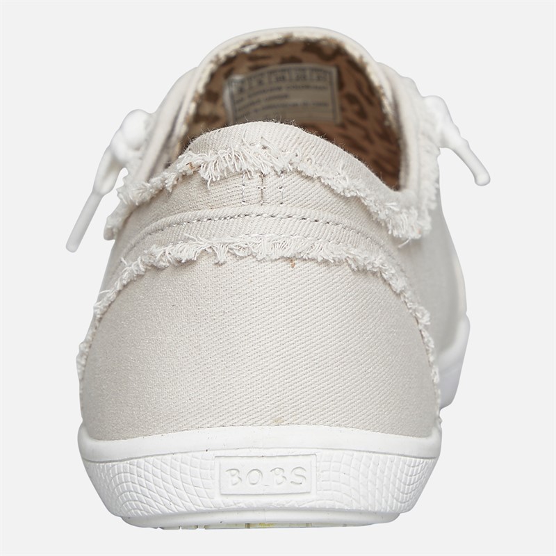 SKECHERS Womens Bobs B Cute Extra Wide Fit Canvas Shoes Natural