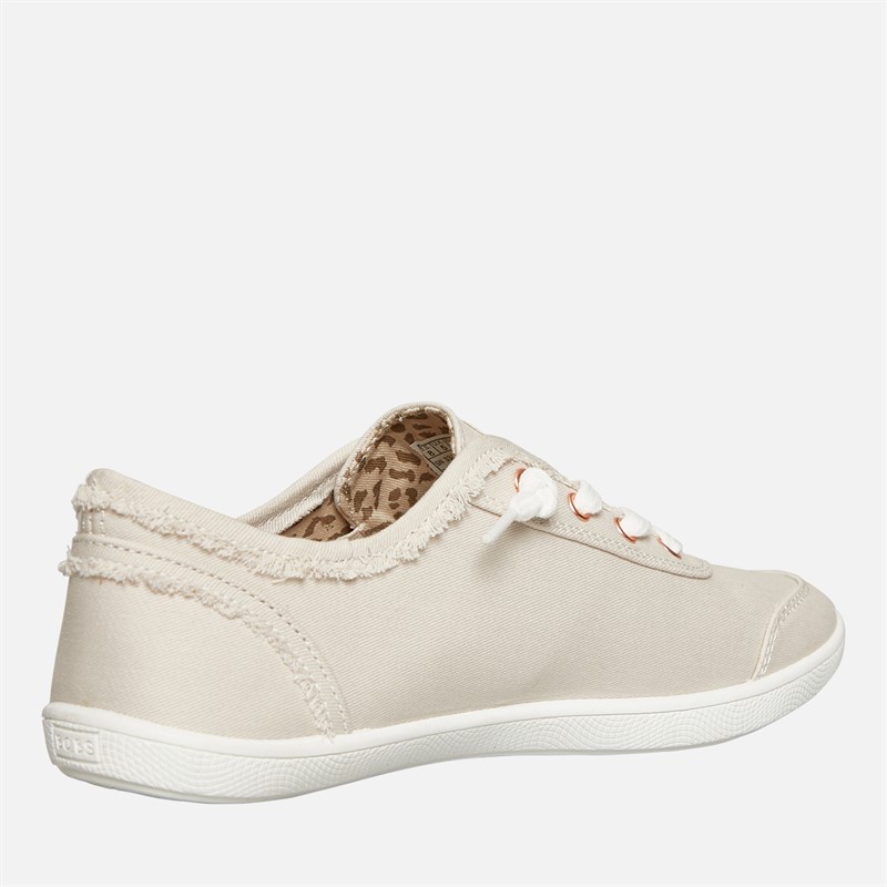 SKECHERS Womens Bobs B Cute Extra Wide Fit Canvas Shoes Natural